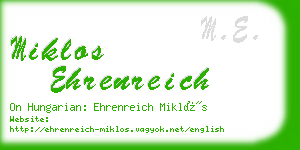 miklos ehrenreich business card